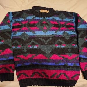 LL Bean 100% Pure Wool Multi-Colored Sweater